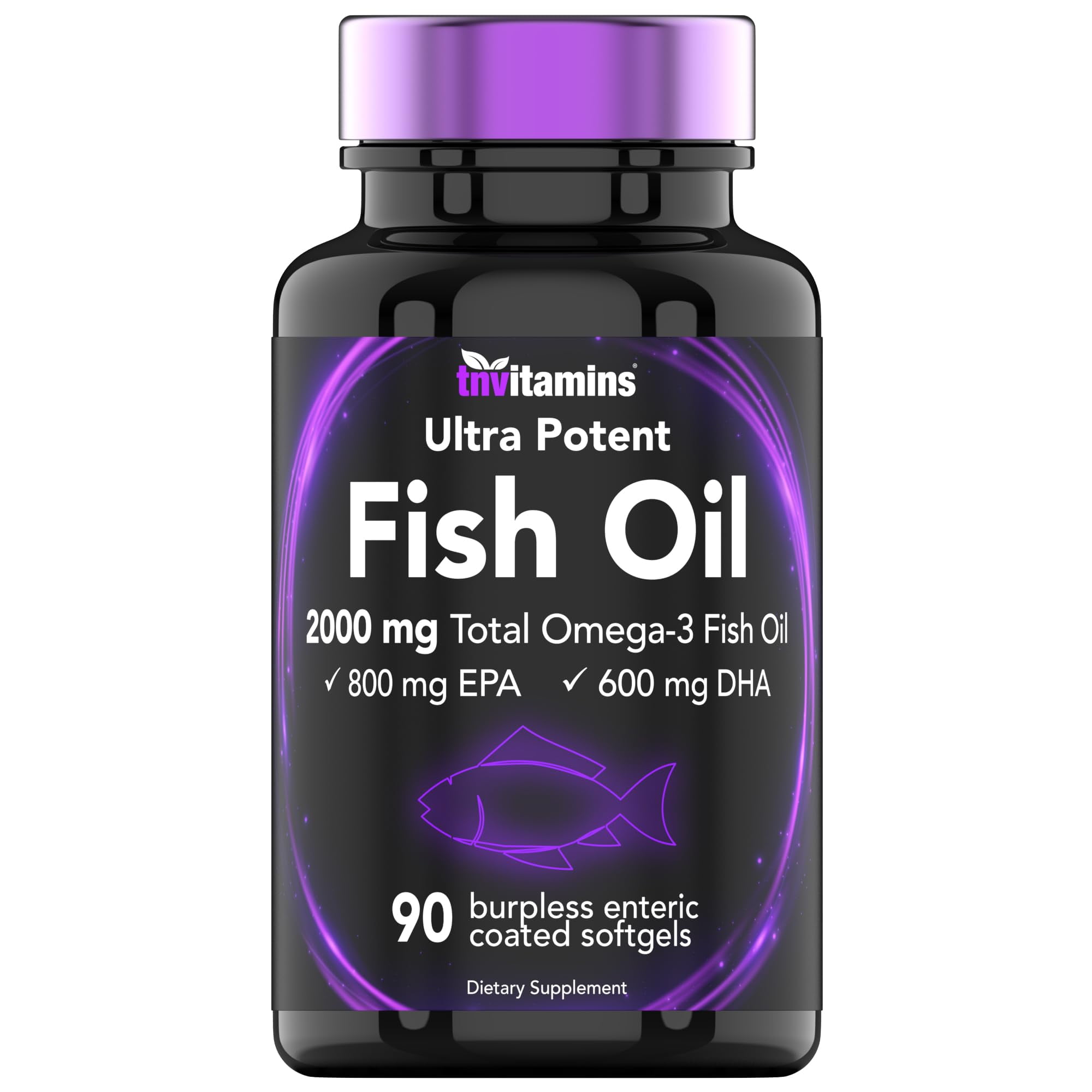 Burpless Omega3 Fish Oil 2000mg x 90 Softgels 1400mg Total Omega3