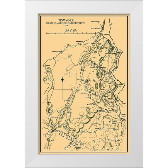 Burr 11x14 White Modern Wood Framed Museum Art Print Titled - Orange Rockland New York Landowner - Burr 1779