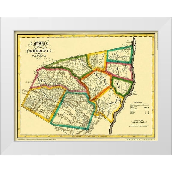 Burr 14x12 White Modern Wood Framed Museum Art Print Titled - Greene New York Landowner - Burr 1829