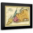 thumbnail image 1 of Burr 24x19 Black Modern Framed Museum Art Print Titled - New York Queens Kings Richmond New York, 1 of 5