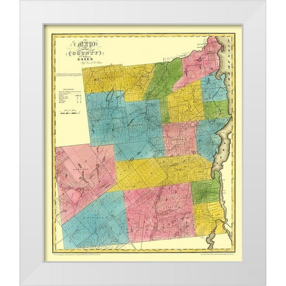 Burr 26x30 White Modern Wood Framed Museum Art Print Titled - Essex New York Landowner - Burr 1829
