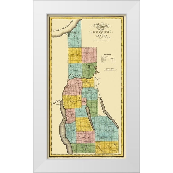 Burr 9x14 White Modern Wood Framed Museum Art Print Titled - Cayuga New York Landowner - Burr 1829
