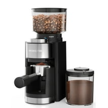 Burr Coffee Grinder, Coffee Bean Grinder with 25 Grind Setting, Espresso Grinder with 51-53mm Portafilter Holder, 2-12 Cups Timer, Conical Coffee Grinders for Home Use/Pour Over/French Press