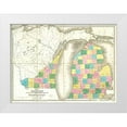 thumbnail image 1 of Burr, David 32x25 White Modern Wood Framed Museum Art Print Titled - Map of Michigan and Part of Wisconsin Territory, 1839, 1 of 4
