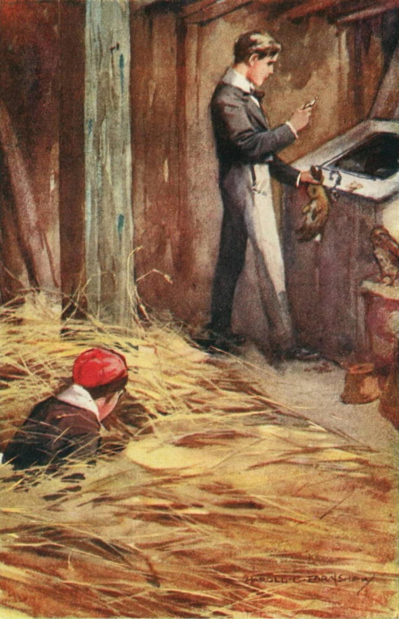 Burr Junior 1891 In the barn Canvas Art - Harold Earnshaw (18 x 24)