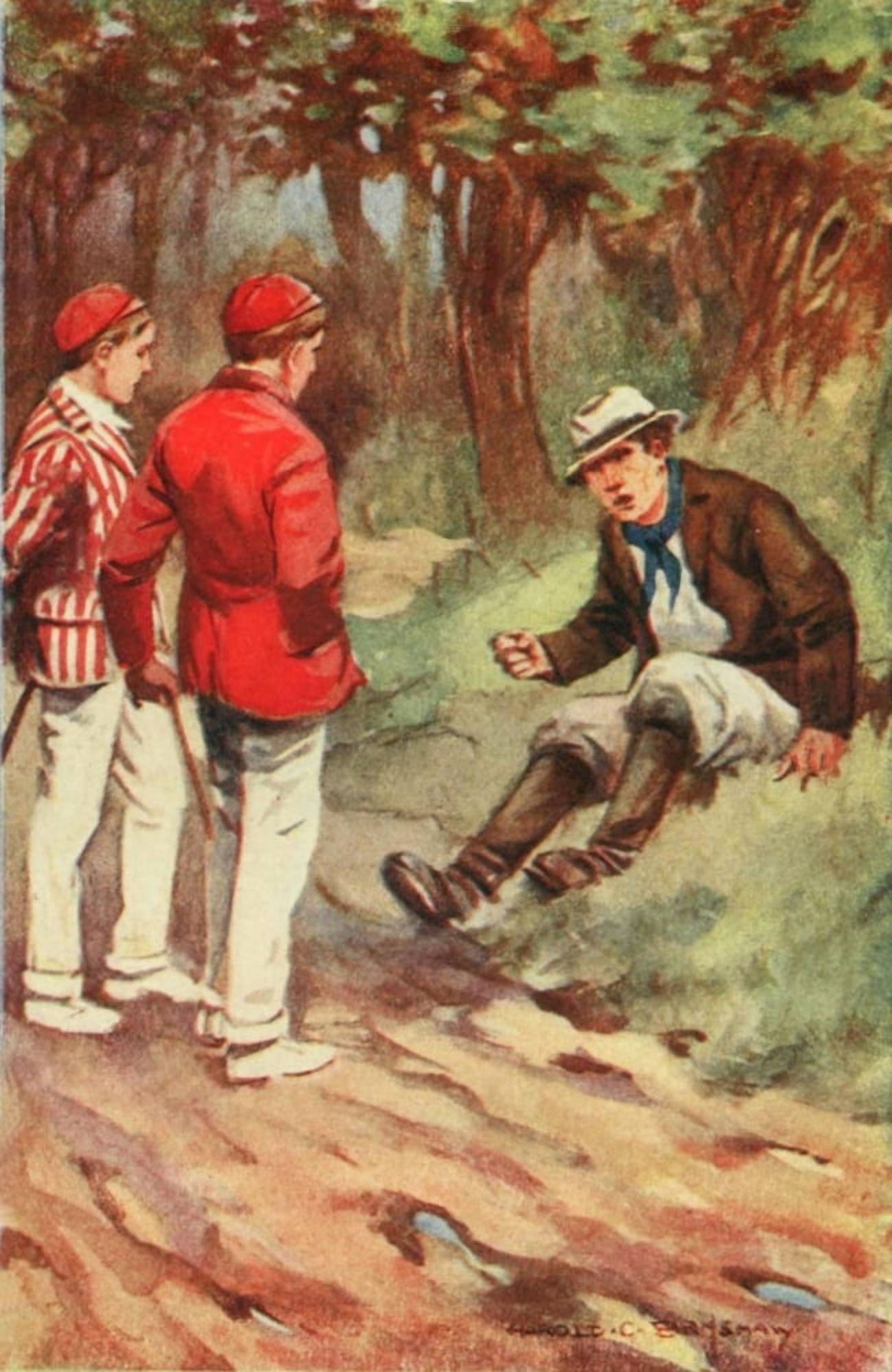 Burr Junior 1891 Schoolboys on walk Canvas Art - Harold Earnshaw (24 x 36)