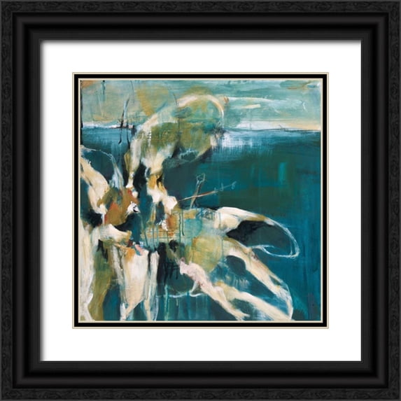 Burris , Terri 20x20 Black Ornate Wood Framed with Double Matting Museum Art Print Titled - Life from the Sea II
