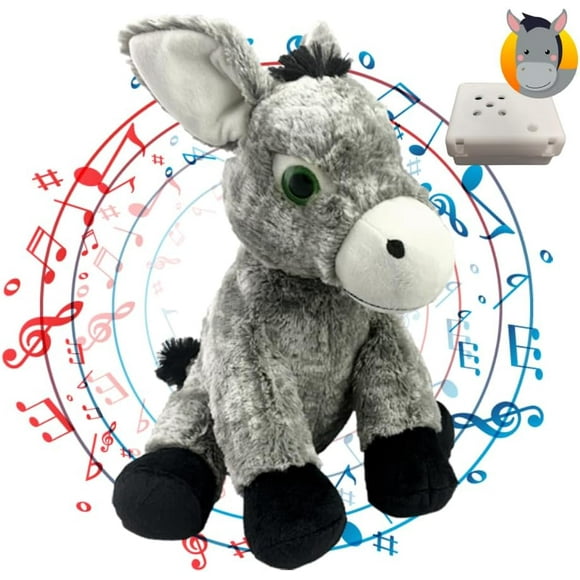 Burrito Donkey Stuffed Toy with Pre-Recorded Donkey Sound - 16-Inch Realistic Stuffed Animal - Soft Plush with Sound Module for Kids