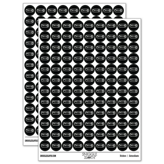 Burrito Doodle 200+ Round Stickers - Black - Matte Finish - 0.50" Size