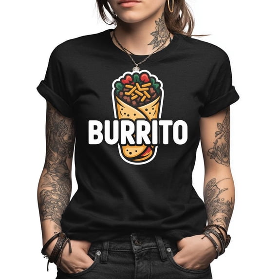 Burrito T-Shirt, Foodie Gift, Mexican Food Shirt, Cute Burrito Design, Gift For Food Lover, Food T-Shirt, Funny Shirt, Burrito Lover Tee