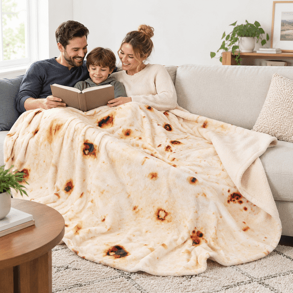 Burrito Tortilla Taco Blanket For Adult Realistic Throw Funny Gifts Women Men Teen Boy Girl Soft Flannel Foodmas Birthday 47 Inch