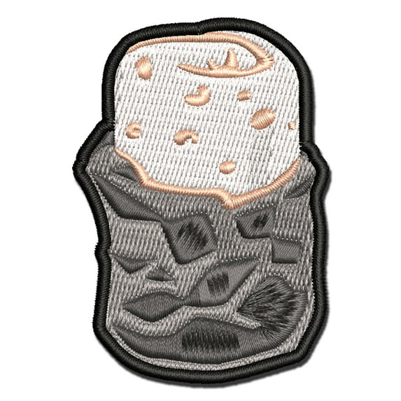 Burrito Wrapped in Foil Mexican Food Applique Multi-Color Embroidered Hook & Loop Patch - 2.0 Inch Mini