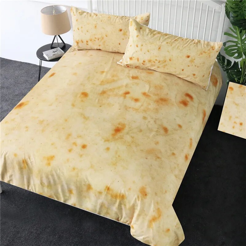 Burritos Duvet Cover Set King Size 3D Print Food Theme Comforter Cover