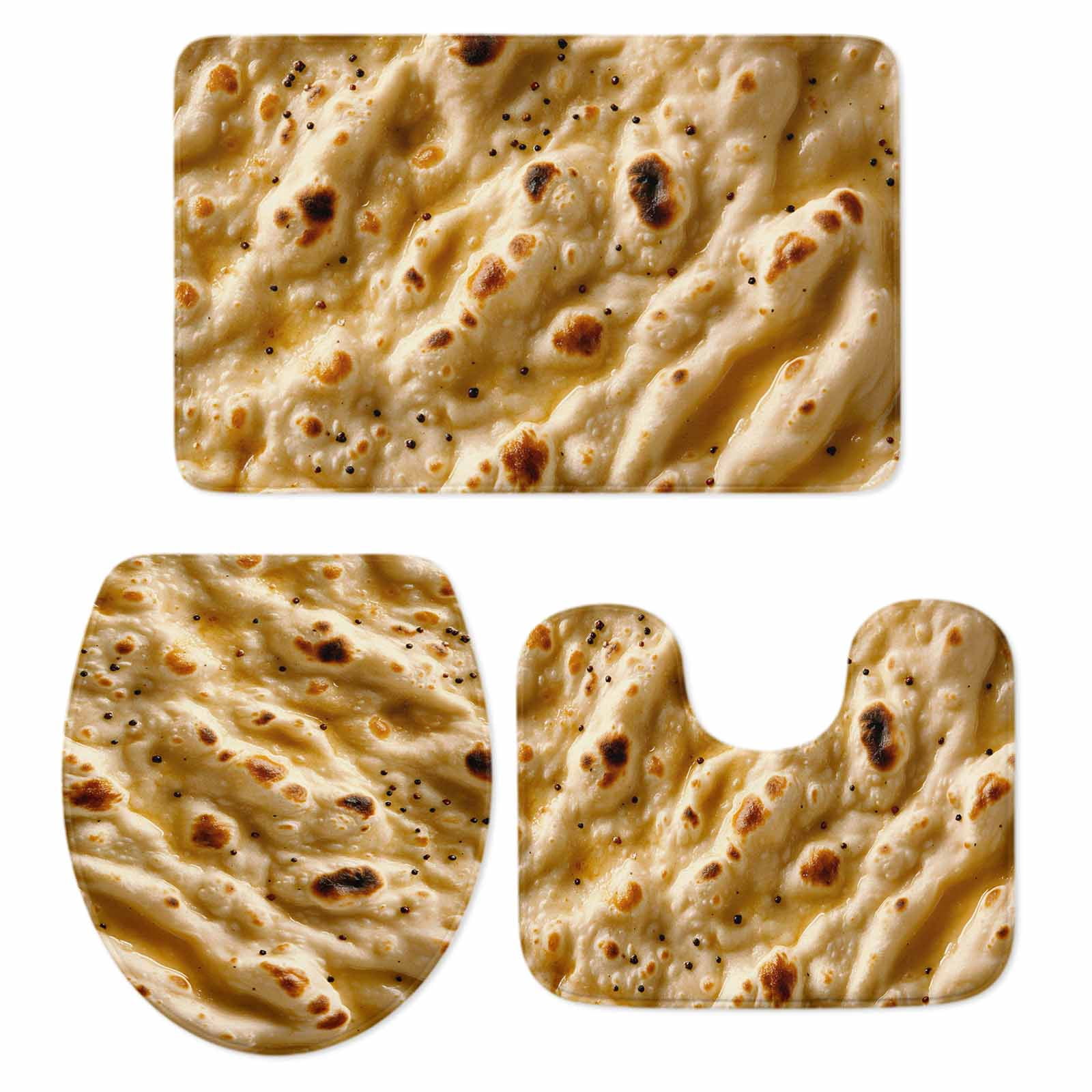 Food Shaped Rug Burritos Food Bathroom Rugs Set Pancake Noodle Texture Realistic Fun ...