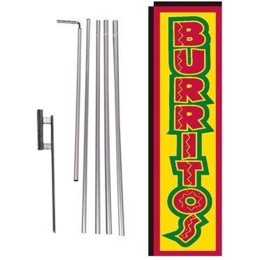 Birria 15ft Mexican Food Feather Banner Swooper Flag Kit With Pole & Stake