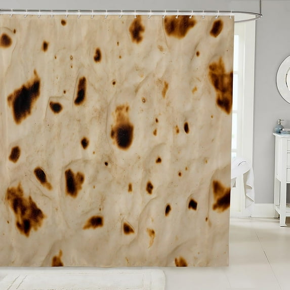 Burritos Tortillas Bath Curtain Giant Funny Realistic Food Shower Curtain Taco Bathroom Shower Curtain Set for Boys Girls Kids Food Theme Kids Bathroom Accessories 72"x84"