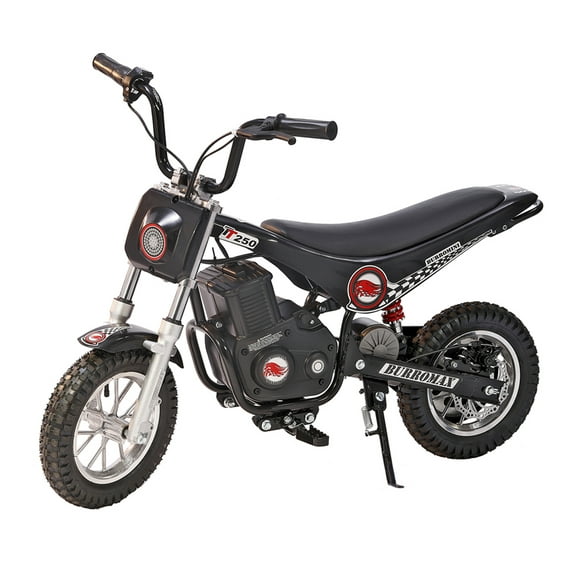 Burromax TT250 Electric Dirt Bike for Kids, 250w 24v 7ah, 2 Speeds, 14 Mph, Up to 150lb Rider, Off-Road Electric Mini Bike (Black)