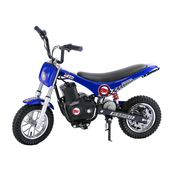 Burromax TT250 Electric Dirt Bike for Kids, 250w 24v 7ah, 2 Speeds, 14 Mph, Up to 150lb Rider, Off-Road Electric Mini Bike (Blue)