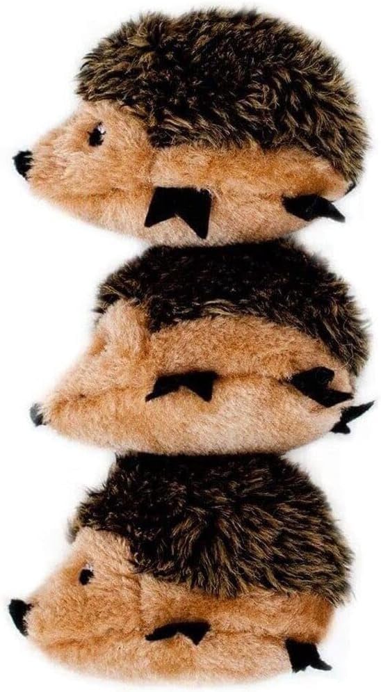 Burrow Replacement Miniz - Interactive Dog & Puppy Toys for Boredom, Stimulating Pet Products to Keep Them Busy, Plush Refills for Hide & Seek Puzzle, Squeaky Toy for Enrichment - Hedgehogs