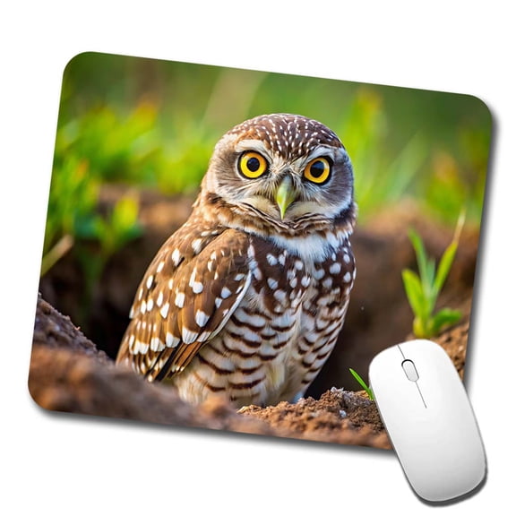 Burrowing Owl Raptor Bird Of Prey Mouse Pad Low Profile Gaming Mat