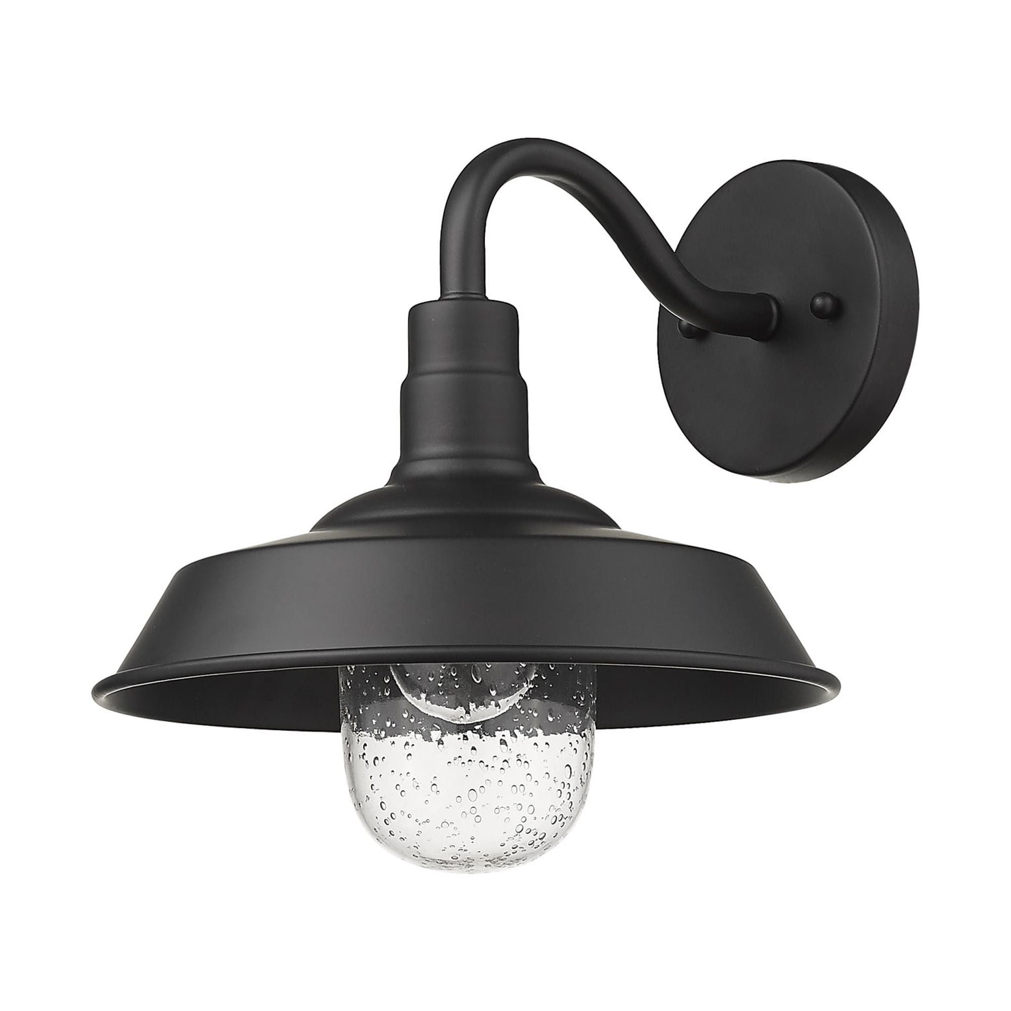 Matte Black 12" Shallow Plate Wall Light