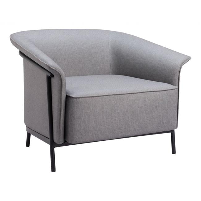 Slate Gray Modern Vinyl and Steel Accent Chair