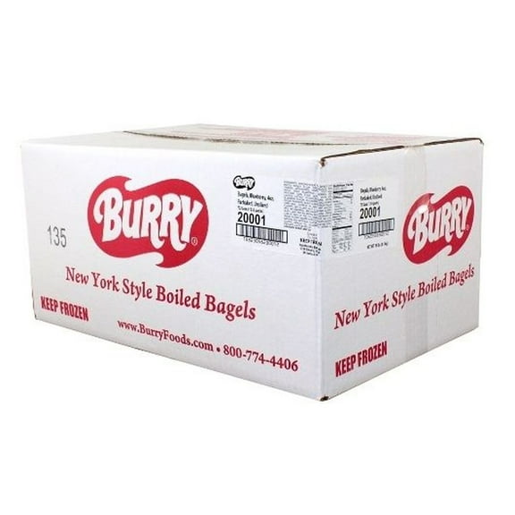 Burry Foodservice Thaw and Sell Sliced Blueberry Bagel, 4 Ounce 72 per case.