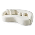 thumbnail image 1 of Bursa Japandi Style Luxury Modern Boucle Fabric Curvy Ivory Couch, 1 of 5
