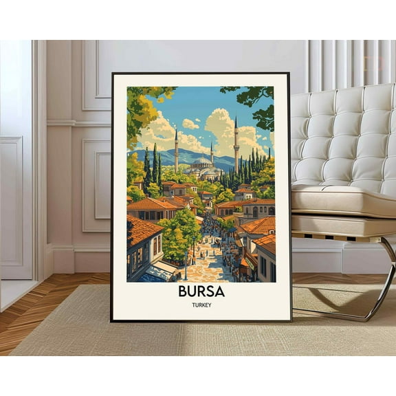 Bursa Turkey Historic Poster, Unframed Paper Poster 8x10in
