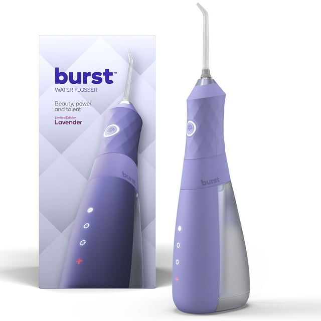 Burst Cordless Water Flosser, 3 Flossing Modes, 80-Day Battery, Lavender