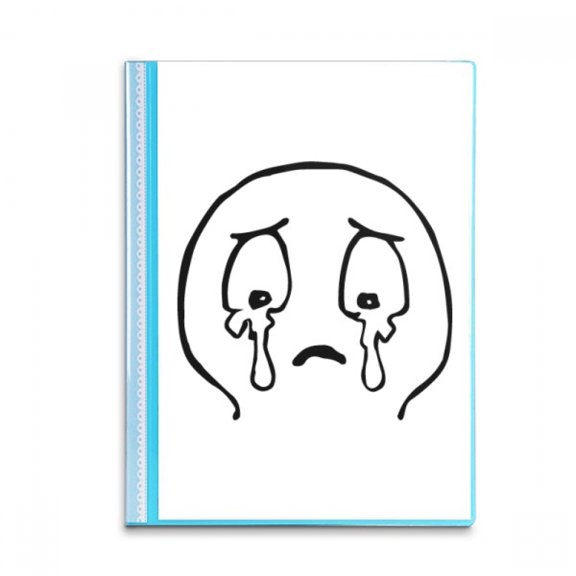 Burst Into Tears Face Pattern Cartoon Book Sheet Protectors Portfolio Binder Folder