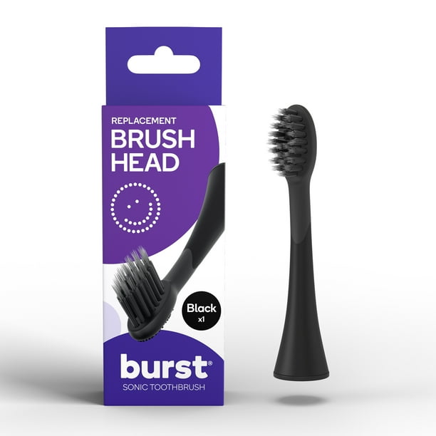 Burst Sonic Electric Toothbrush Replacement Head, Black
