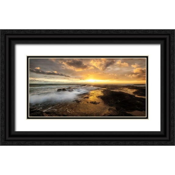 Burt, D. 18x11 Black Ornate Wood Framed with Double Matting Museum Art Print Titled - Serenity