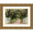 thumbnail image 1 of Burt, Daniel 18x13 Gold Ornate Wood Framed with Double Matting Museum Art Print Titled - Plantation Road, 1 of 4