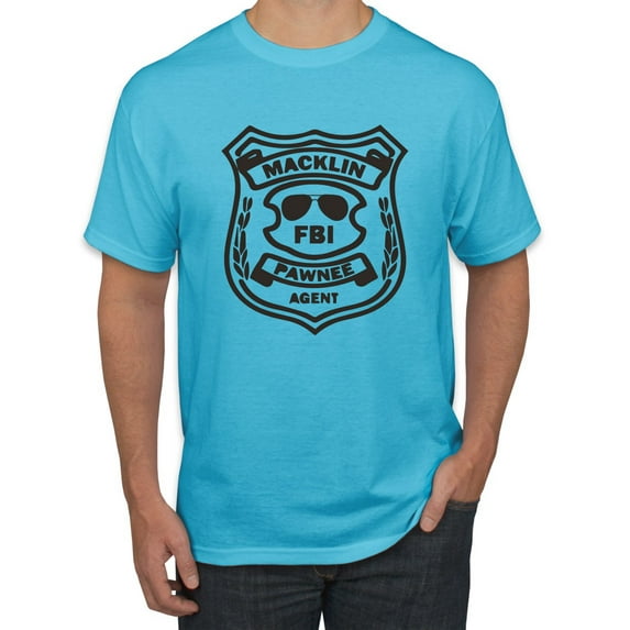 Burt Macklin Parks and Recreation Pop Men's Graphic T-Shirt, Light Turquoise, 4XL