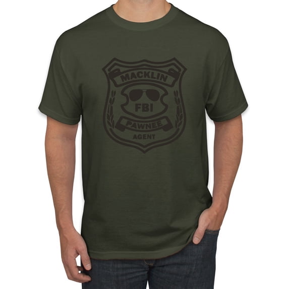 Burt Macklin Parks and Recreation Pop Men's Graphic T-Shirt, Military Green, 5XL