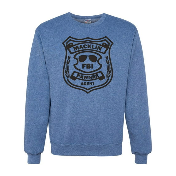 Burt Macklin Parks and Recreation Pop Unisex Crewneck Graphic Sweatshirt, Vintage Heather Blue, 3XL