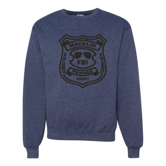 Burt Macklin Parks and Recreation Pop Unisex Crewneck Graphic Sweatshirt, Vintage Heather Navy, 3XL