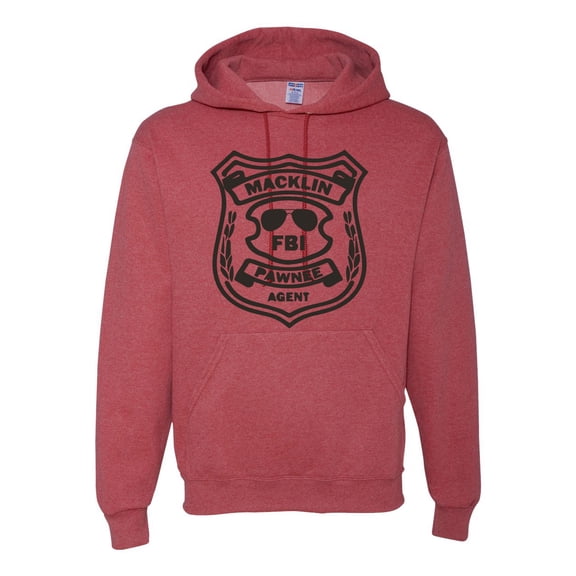 Burt Macklin Parks and Recreation Pop Unisex Graphic Hoodie Sweatshirt, Vintage Heather Red, 2XL