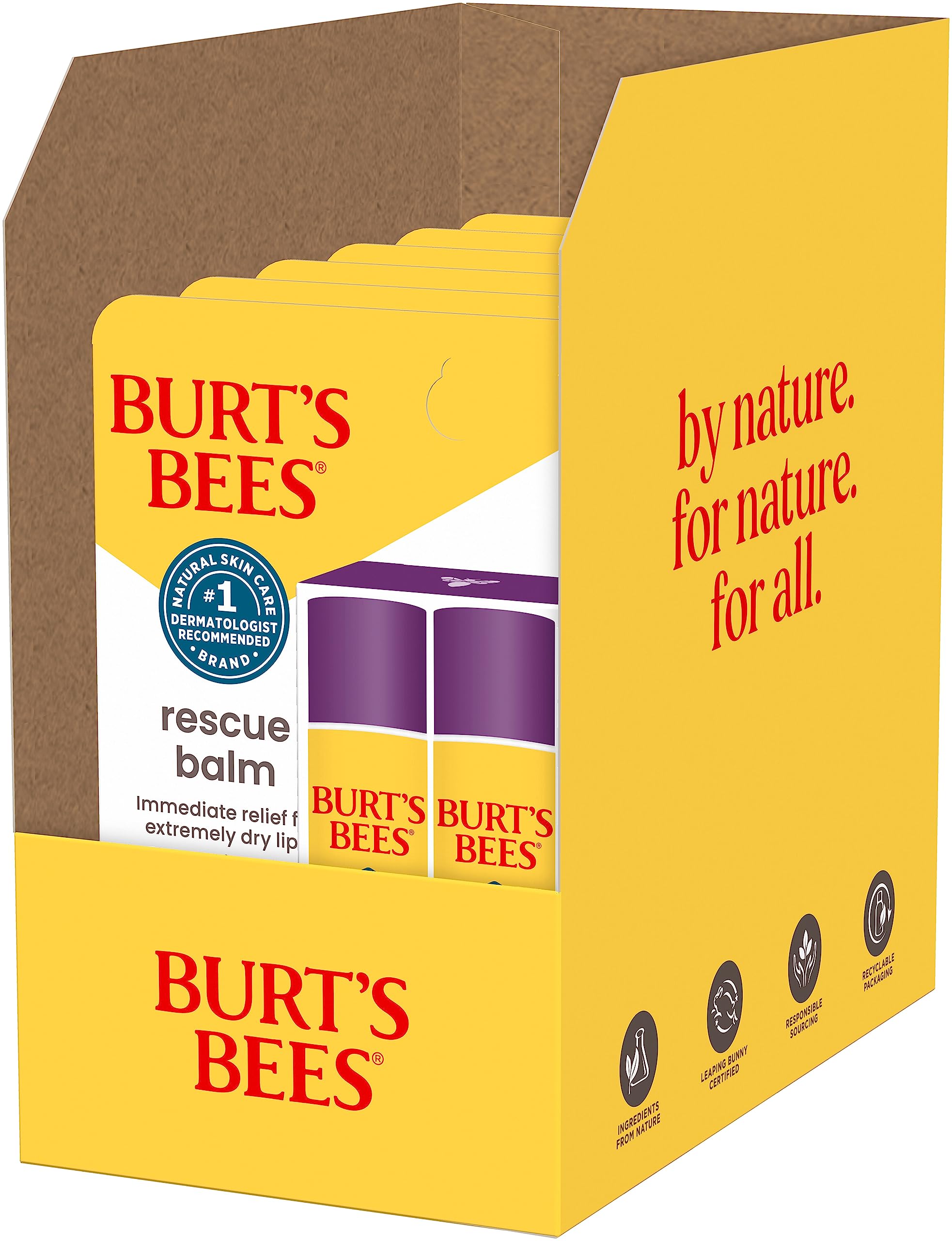 Burt,S Bees 100 Natural Origin Rescue Lip Balm With Beeswax And