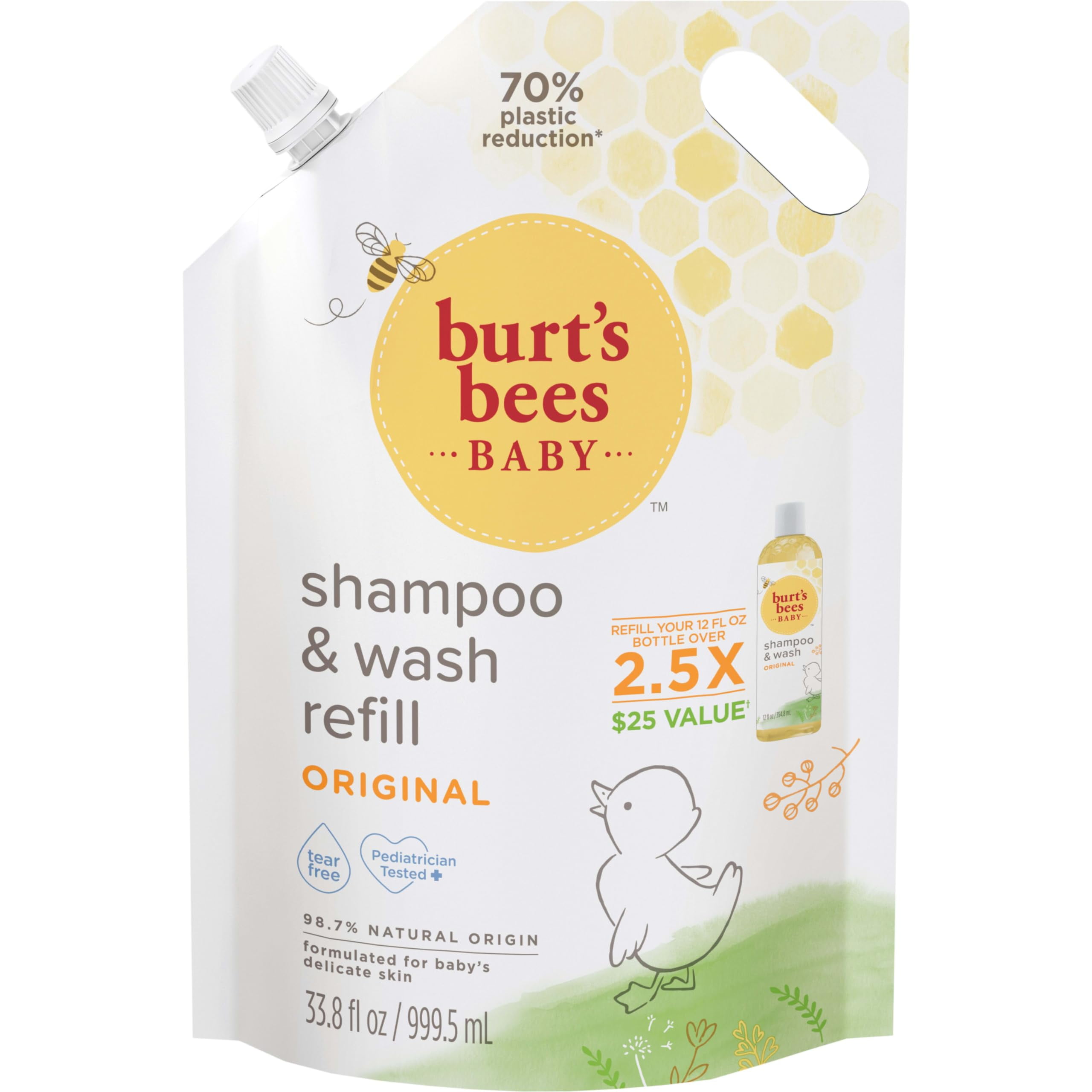 Burt,S Bees Baby Shampoo & Wash Refill, Tear Free Non Irritating Soap