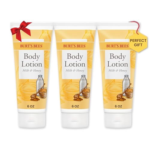 Burt’S Bees Body Lotion For Normal To Dry Skin With Milk & Honey, 6 Oz Pack Of 3 (Package May Vary)