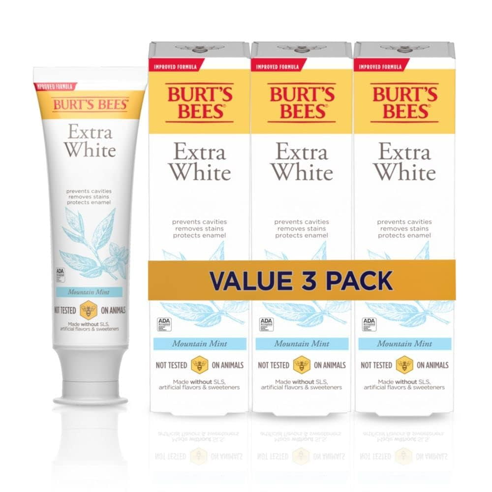 Burt,S Bees Extra White Toothpaste, Fluoride Toothpaste, Natural Flavor