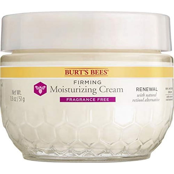 Face Cream, Burt's Bees Retinol Alternative, Firming & Moisturizing Facial Care, Fragrance Free, All Natural, 1.8 Ounce