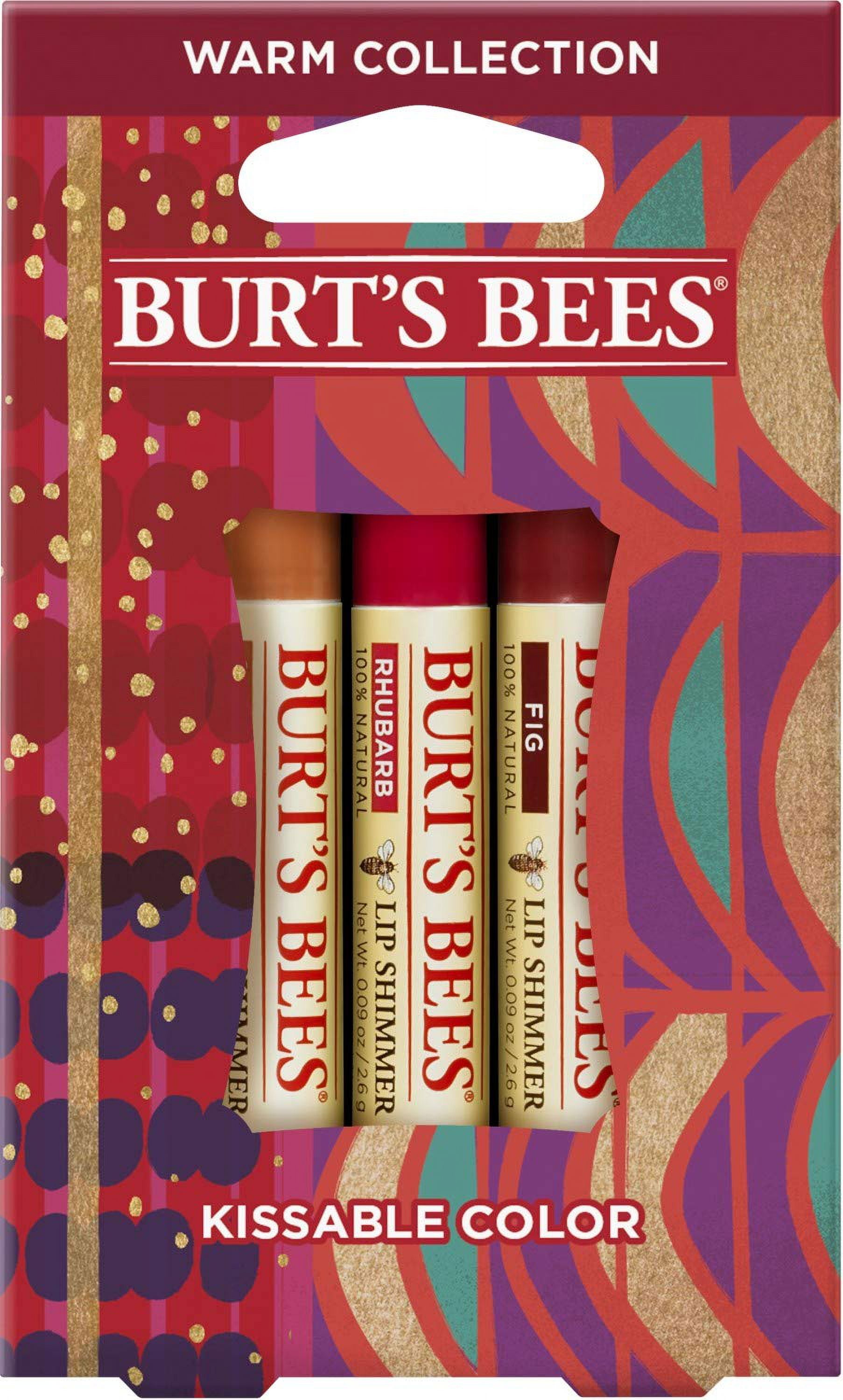 Burt,S Bees Kissable Color Holiday Gift Set, 3 Lip Shimmers In Gift Box