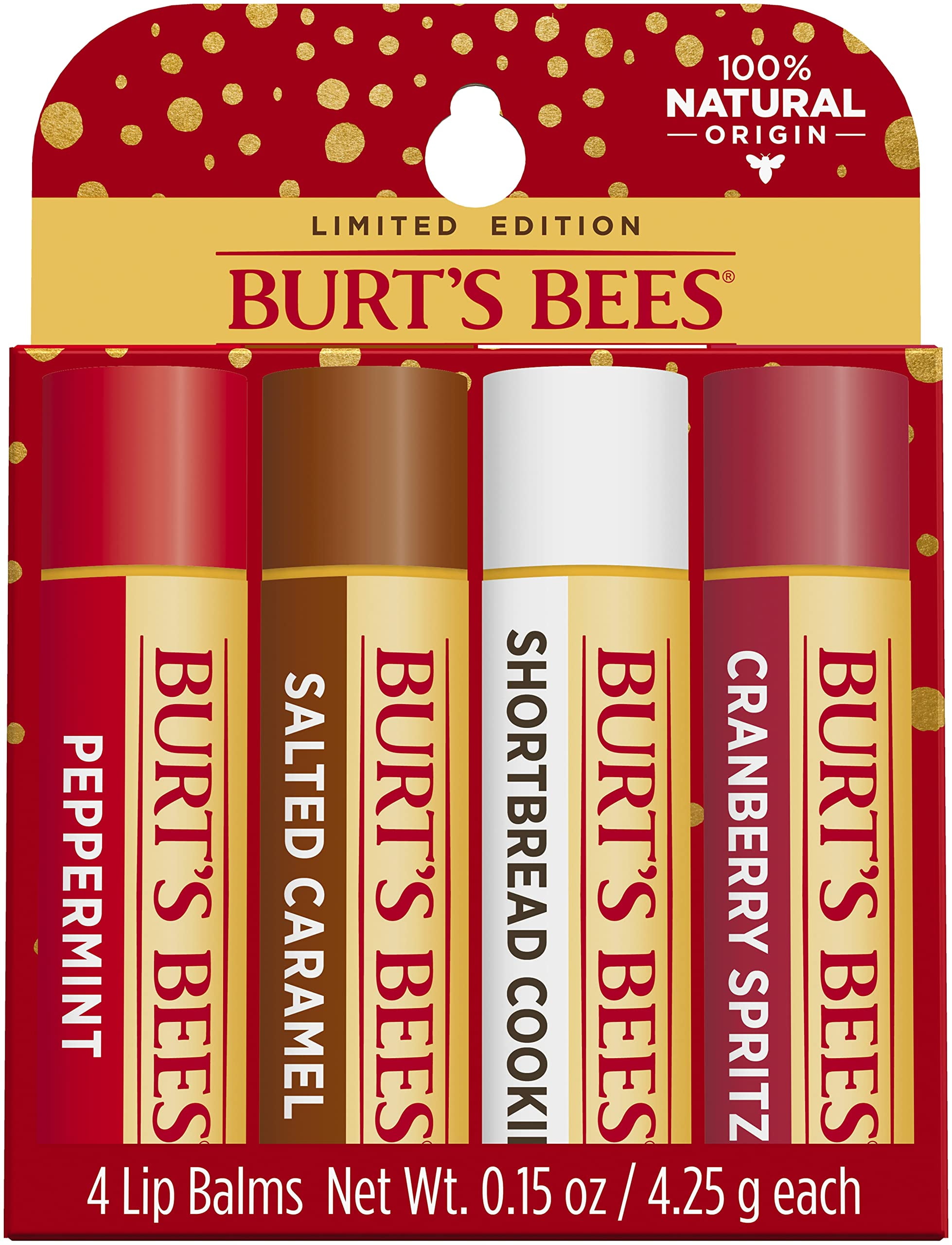Burt,S Bees Lip Balm, Moisturizing Lip Care, Festive Fix Set