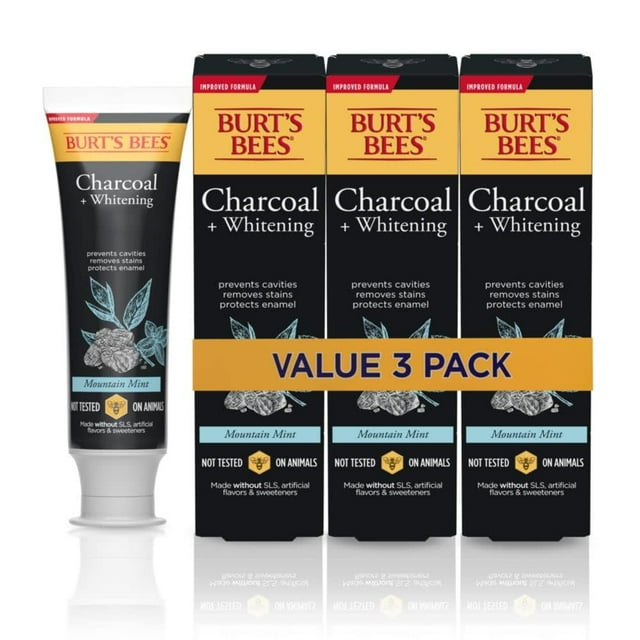 Burt,S Bees Toothpaste, Natural Flavor, Charcoal With Fluoride