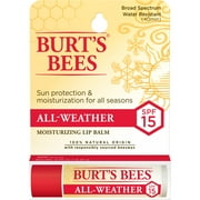 Burt's Bees 100% Natural All-Weather SPF15 Moisturizing Lip Balm, Water Resistant - 1 Tube