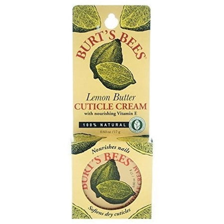 Burt's Bees Lemon Butter Cuticle Cream with Vitamin E, Nourishes Nails & Softens Dry Cuticles, 0.6 OZ