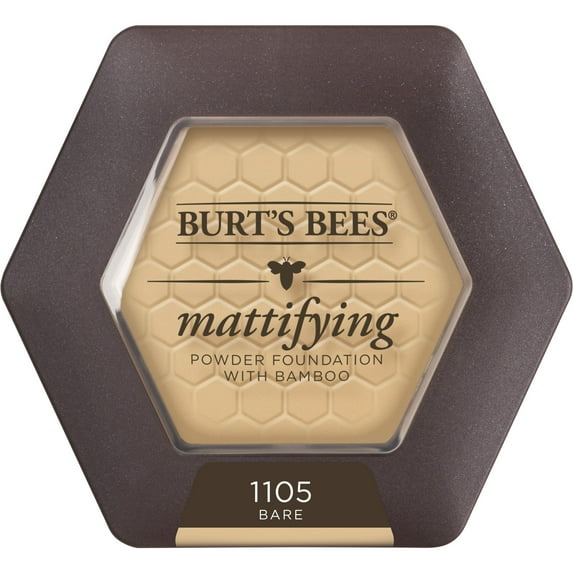Burt's Bees 100% Natural Mattifying Powder Foundation, Bare, 0.3 oz